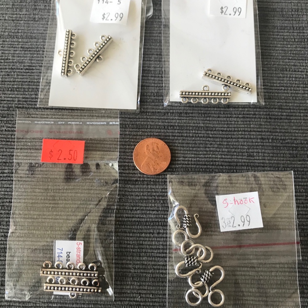 SILVER METAL CLASP LOT Jewelry Craft Art Supplies
